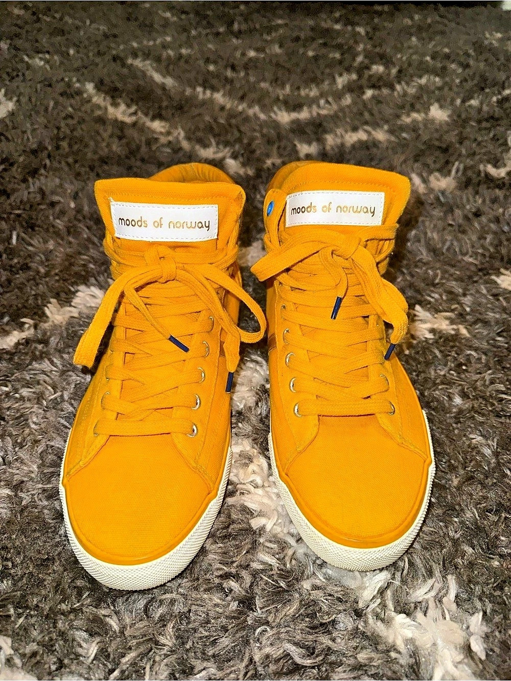 Moods of Norway Sandnes High Canvas High-Top Lace-Up Sneakers Mustard Yellow Men